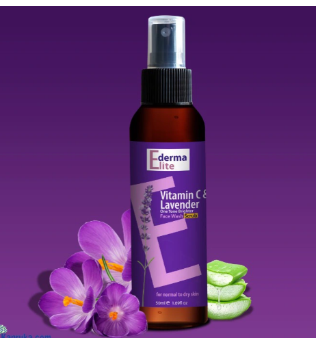 FACE WASH / FACIAL WASH - DERMA ELITE FACE WASH SCRUB VITAMIN C LAVENDER 50ML