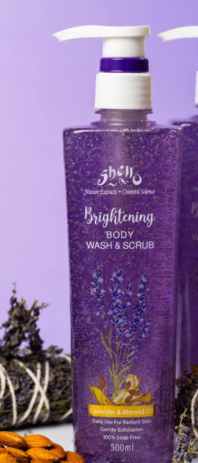 SHAMPOO  - SHELLO LAVENDER BODY WASH WITH SCRUB 500ML
